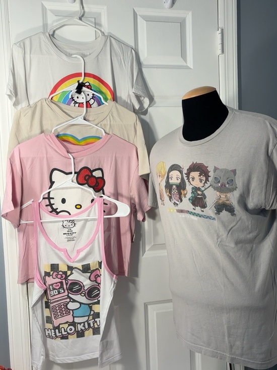 Hello Kitty Other - Hello Kitty Girls Pink, White & Cream Graphic Tee & Tank Set